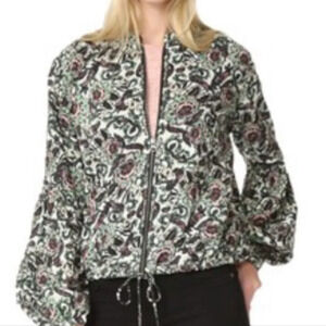Free People Soft Printed Balloon Sleeve Jacket.‎ Size Small.